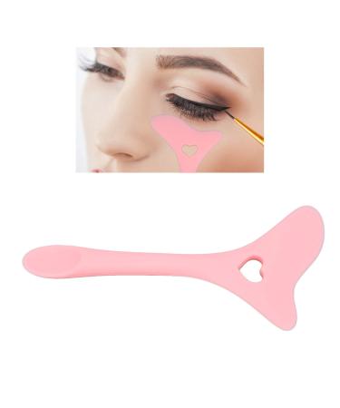 Eyeliner Stencil Wing Tips Silicone Eyebrow Pencil Stencil with Tail Skin Cream Spoon Reusable Eyeshadow Applicator Makeup Tool(Pink)