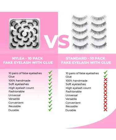 Buy 10 Pairs Silk False Eyelashes | Multi-Layered Natural Look | Soft & Comfortable | International Shipping Available - Buy Online on GoSupps.com