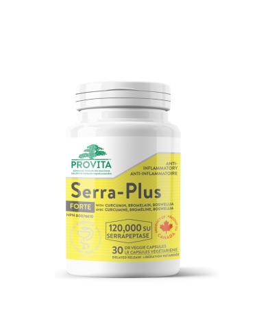 Provitas Serra-Plus Forte - Advanced Pain & Inflammation Relief with Maximum Potency Serrapeptase - 30 Capsules 30 count (Pack of 1)