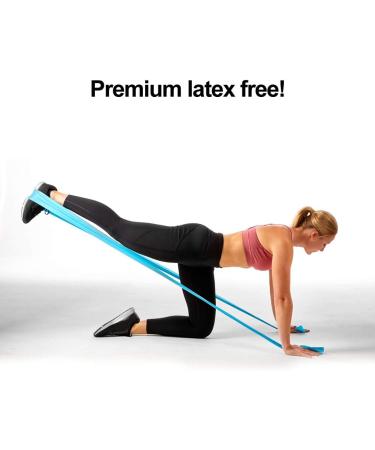Super Exercise Band Sky Blue Medium+ Strength Latex Free Resistance Band Material in 24 Yard (75 ft.) Bulk Rolls. Home Gym Training for Physical Therapy Pilates Stretching and Yoga Workouts. - Buy Online on GoSupps.com