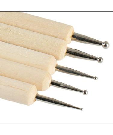 Ukallaite 5-Piece Nail Art Dotting Tool Set - 2-Way Wood Pen for DIY Manicure & Painting - Buy Online on GoSupps.com