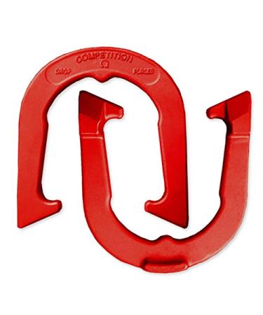 Competition Tournament Pitching Horseshoes - NHPA Sanctioned for Tournament & League Play - Drop Forged Construction - One Pair (2 Shoes) Red
