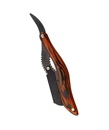 FRCOLOR Straight Edge Razor Mens Manual Shaver Safety Folding Razor Black