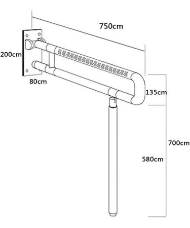 Toilet Grab Rail Bathroom Safety Frame Handrail Folding Drop Down Grab Bar with Leg Wall Mounted Handicapped Aid Assist Rail Non Slip for Disabled Elderly Pregnant Woman - Buy Online on GoSupps.com