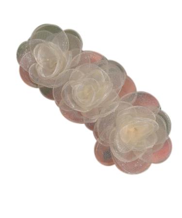 1 Piece Women's Camellia Flower Hair Clip Flower Head Hair Clip Hair Pin Clip Flower Ponytail Hair Holder Hair Accessories for Women and Girls Wedding Party Dinner White B 1 White B