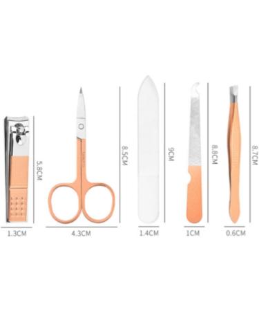 Small Rose Gold 5-Piece Nail Clipper Set Stainless Steel Manicure Beauty Tools Flash Pink - Buy Online on GoSupps.com