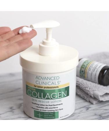 Advanced Clinicals Collagen Skin Rescue Lotion Moisturizer Lotion and Face Cream - 16 Oz. & 2 Fl Oz. - Buy Online on GoSupps.com