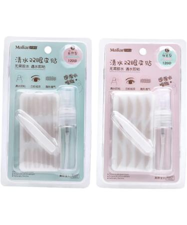 FOMIYES 3 Packs Double Sided Sticky Tape Instant Eye Lift Strips Women Double Eyelid Sticker Spray Bottle - Buy Online on GoSupps.com