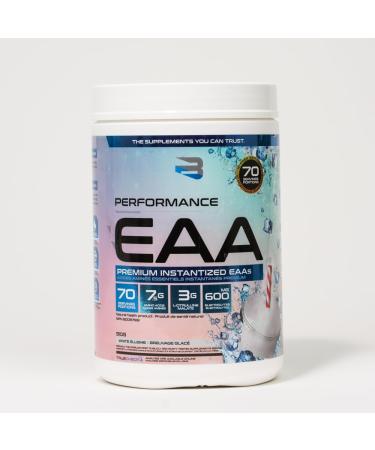Believe Supplements Performance EAA - Essential Amino Acids Formula | Boost Muscle Recovery Performance & Hydration | Sugar-Free & Delicious Flavors Available! (70 servings White Slushie) White Slushie 70 servings - Buy Online on GoSupps.com