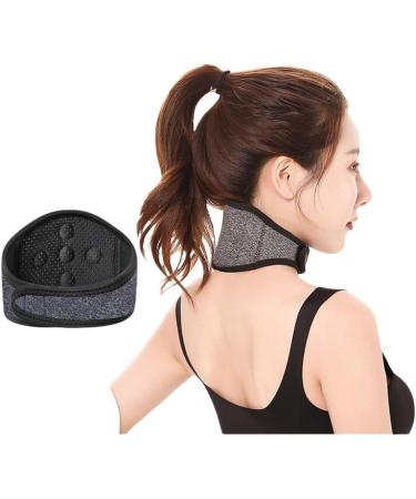 Magnetic Self-Heating Neck Brace - Adjustable Thermal Neck Guard for Pain Relief & Relaxation | Cervical Collar - Perfect for Sleep - Grey - Buy Online on GoSupps.com