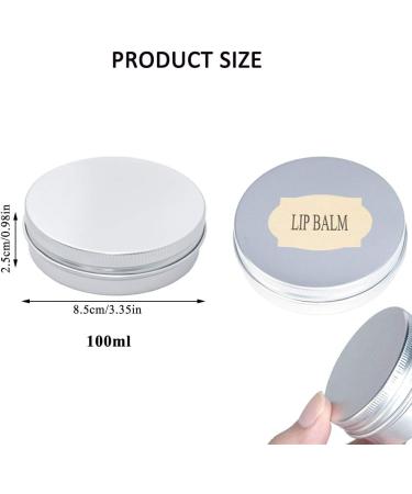16-Part Aluminum Tin Cans with Screw Cap - 100ml Cosmetic Containers for Lip Balm Lotion Cream & More - Empty Round Cans with Sticker - Buy Online on GoSupps.com