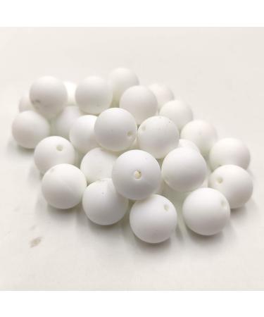100pcs Snow White Silicone Round Beads - 15mm Sensory Pearl Beads for DIY Jewelry Making - Buy Online on GoSupps.com
