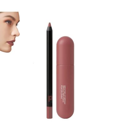 Color-Rich Lipampoules with Matching Lip Liner 6 Color Moisturizing Lips Long-Lasting Moisturizing Lip Oil Smooth Application Non-stick to Cup Create a Natural Color (05#)