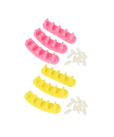 minkissy 2 Boxes Nail Practice Stand Nail Practice Display Stand Nail Practice Rack Nail Stand Acrylic Nail Art Holder Acrylic Stands for Display Manicure Tool Plastic Nails Magnetic 12X3cm Assorted Color