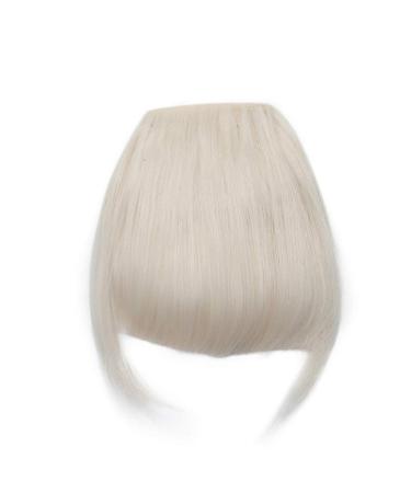 SEGO Clip in Pony Hairpiece Extensions Fringe Bangs One Piece In Front Hair Extension like Real Hair Light Blonde