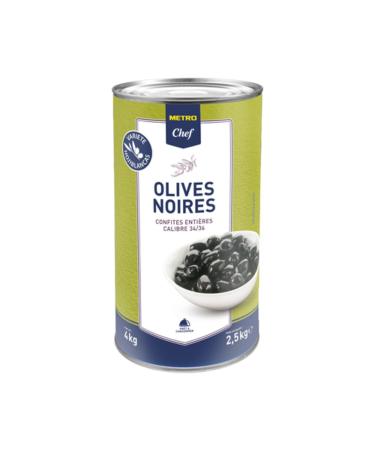 METRO Chef Whole black olives size 34/36 box 5/1
