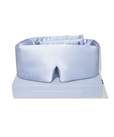 DROWSY Silk Sleep Mask. Face-Hugging  Padded Silk Cocoon for Luxury Sleep in Total Darkness. (Blue Belle)