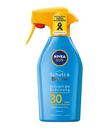 NIVEA SUN Sun Spray SPF 30 Trigger Spray Bottle Protection and Tan 300 ml Tan 30