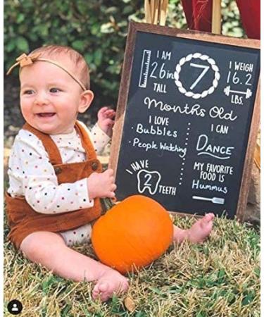 Wood Framed Baby Monthly Milestone Chalkboard | Reusable 12x16 Baby Calendar Board - Buy Online on GoSupps.com