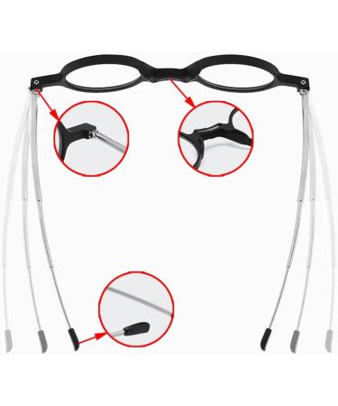 2 Pack Portable Folding Round Frame Reading Glasses for Men Women Anti Blue Light Reader with Keychain Bag Compact(Grandeur:2.5x) - Buy Online on GoSupps.com