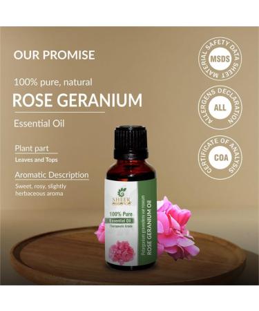 100% Pure Rose Geranium Oil 15 ML | Therapeutic Grade Pelargonium Graveolens Essential Oil - Uncut & Undiluted - Buy Online on GoSupps.com