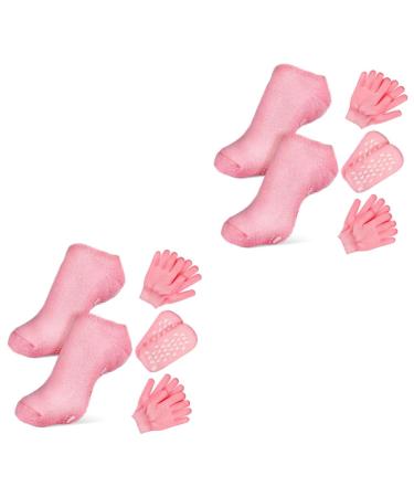 FRCOLOR 4 Sets Spa Moisturizing Socks Foot Moisturizing Socks Hand Moisture Gloves Skin Care Kit Moisturizing Gloves for Dry Hands Foot Nail Tools Skin Care Products Essential Oil Cotton