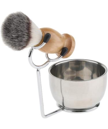 Lefeda Simply Men's Rasier Brush Set - Rust-Free Beard Care with Holder Rack Soap & Bowl - 9.5x12.5cm Silver - Ideal for Home Shaving - Buy Online on GoSupps.com