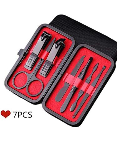 BANDKIT 7Pc Nail tool Stainless Steel Nail Clipper Cutter Trimmer Ear Pick Grooming Kit Manicure Pedicure Scissor Tweezer Nail Tools Set(Blue) - Buy Online on GoSupps.com