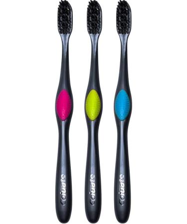 Colgate 360 Charcoal Infused Toothbrush with Floss-Tip Bristles - Soft (Pack of 3, Colors Vary) - Buy Online on GoSupps.com