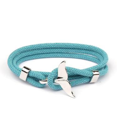 OralGos Multilayer Milan Viking Bracelet with Whale Tail Bracelet for Men Jewelry Beach Bracelet Chain Jewelry Blue