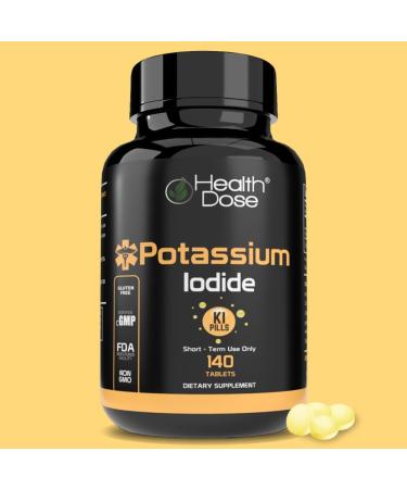 Potassium Iodide Tablets 130mg - Short Term Health Dose - 140 Tablets - Buy Online on GoSupps.com