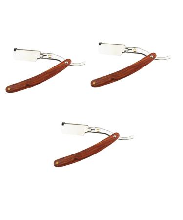 Beaupretty 3pcs Manual Razor Safe Razor Men Shaver Razor Made of Metal Man Double-Sided Wooden Knife Holder