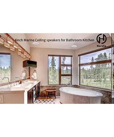 Herdio 4 Waterproof Marine Bluetooth Ceiling Speakers - Ideal for Bathroom, Kitchen, Home, Outdoor, Camper, Golf Cart, Boat - Flush Mount - Buy Online on GoSupps.com