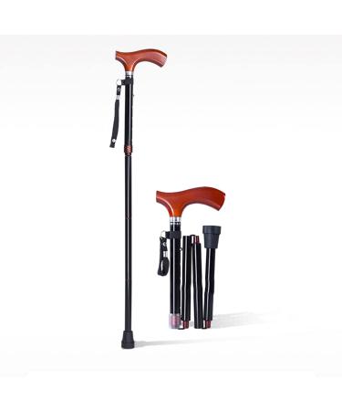 Folding Walking Aluminum Walking Stick for Men and Women Adjustable Height with Wrist Strap Lightweight Travel for Senior Black Interesting