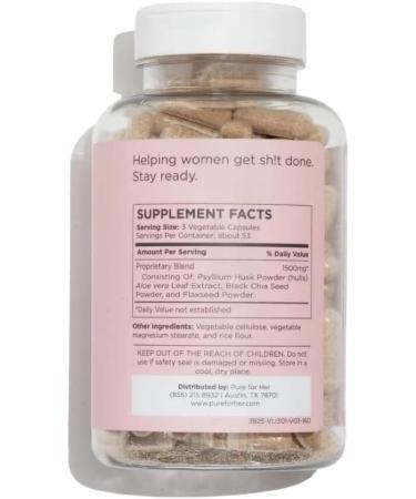 Pure for Her Vegan Original Stay Ready Fiber Supplement for Women - Digestive Support with Aloe Vera - 160 Capsules - Buy Online on GoSupps.com