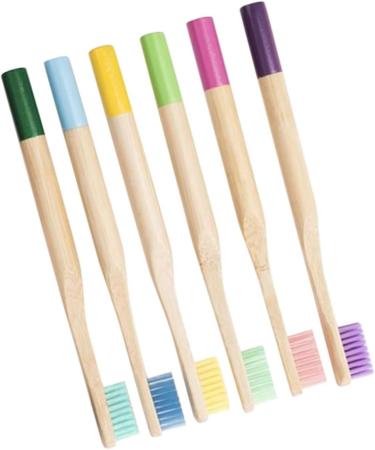 FRCOLOR 12 Pcs Bamboo Charcoal Toothbrush Set | Eco-Friendly Soft Wooden Toothbrushes for Kids & Adults - Travel Ready - Buy Online on GoSupps.com