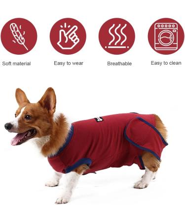 Vanansa Dog Post Surgery Suit - Recovery Onesie for Large Medium Dogs - Red XL - Buy Online on GoSupps.com