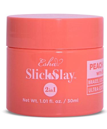 ESHA Slick N Slay Braiding Gel 3-in-1 Braid and Edge Ultra Extreme Hold for Hair Hydrating Conditioning Shining Fast Dry Locking Locs Twists Braids (PEACH 1 oz.)
