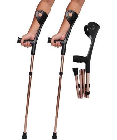 2pcs Crutch Folding Elbow Aluminum Alloy Four Folds Elbow Forearm Crutch Elbow Crutches Foldable Ultralight Aluminum Assistance with Comfy Handle Warm Life Bathing in Sunlight - Buy Online on GoSupps.com