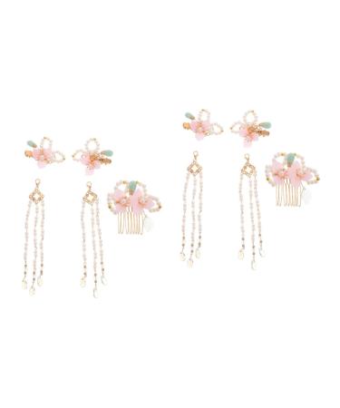 MAGICLULU 2 Sets Comb Hanfu Hair Accessories Hair Styling Accessories Flower Tassel Hairpins Chinese Hair Accessories Temperament Hair Clip Hair Clips for Thick Hair Classical Metal