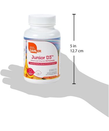 Zahler Junior D3 Chewable Vitamin D for Kids - 1000 IU, 120 Tablets - Kosher & Child-Friendly - Buy Online on GoSupps.com