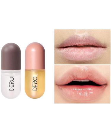 2 Pcs Natural Lip Plumper Gloss Set for Fuller Lips - Day & Night Moisturizing Formula for Lip Enhancement and Repair - Buy Online on GoSupps.com