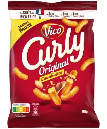 G n rique Vico Curly - Curly Peanut 60g a delicious crispy and tasty snack for a successful appetizer break! - Set of 4 - Buy Online on GoSupps.com
