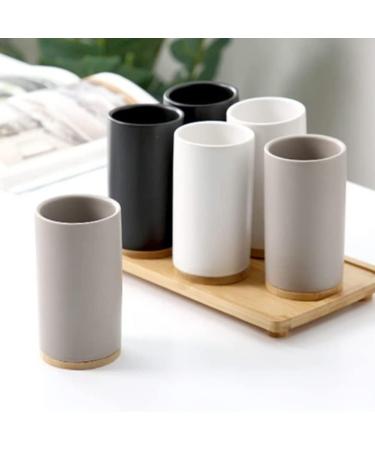 Ganekihedy 400ml Ceramic Toothbrush Mug - Stylish Bathroom Cup for Toothbrushes & Toothpaste | Matt Finish - Buy Online on GoSupps.com
