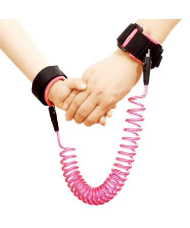OrionMart Anti Lost Wrist Link Belt for Toddlers Safety Leash Boys & Girls Soft Comfortable and Breathable Wrist Bands Extends Upto 150cm for Travel & Walk Wrist Reins for Toddlers/Baby Pink