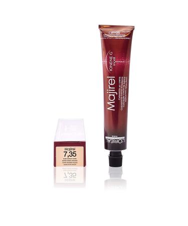 L'Oréal Professionnel, Majirel 7.35 Golden Blonde Mahogany, Beauty Cream, Covers up to 100% of White Hair & Provides Shine and Intense Color, 50 ml