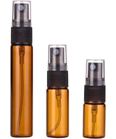Amorar Brown Mini Glass Spray Bottles - 10ml Travel Perfume Atomizers with Black Caps - Empty Cosmetic Bottles for International Shipping - Buy Online on GoSupps.com