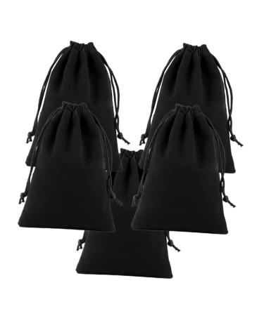 PLAFOPE 5pcs Flannel Drawstring Bag Candy Bags Saxophone Keychain Black Bags Blow M Jewelry Hair Dryer Black 15*30cm