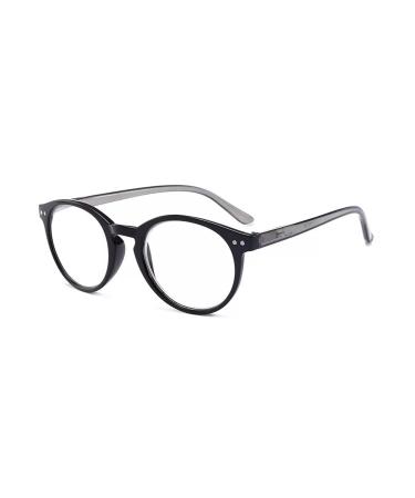 Reading Glasses for Women Men with Spring Hinges Readers Anti Eyestrain Resin Lenses Stylish Eyeglasses (Color : Gray Size : 1.5x)