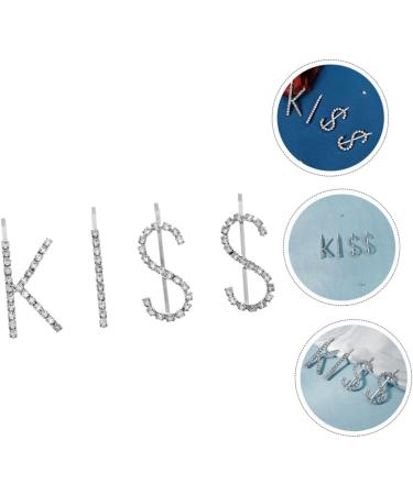 SOESFOUFU 1 Set Kiss Hairpin Vintage Letter Hairclips Alphabet Hair Clips Letter Hair Accessories Kid Hair Clips Girls Hair Accessories Hair Pin Child Wedding Rhinestones Decorate - Buy Online on GoSupps.com